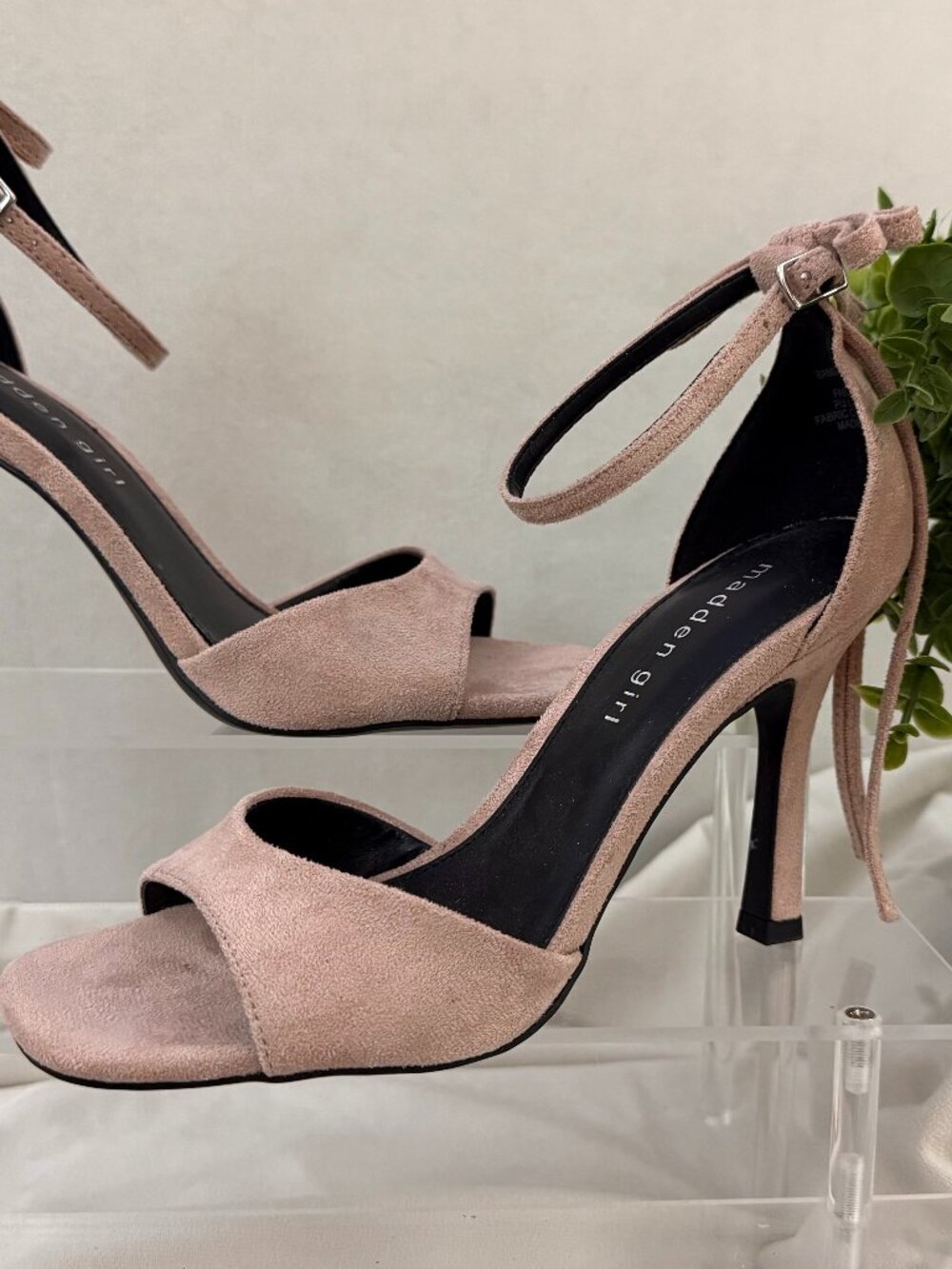 Madden Girl Bambie Blush Bow Ankle Strap Stiletto Sandals Size 7 NEW